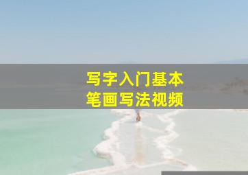 写字入门基本笔画写法视频