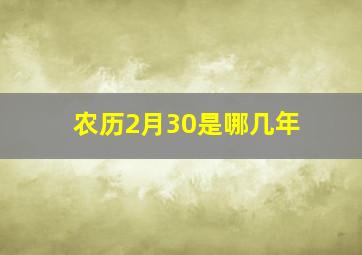 农历2月30是哪几年