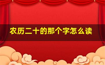 农历二十的那个字怎么读