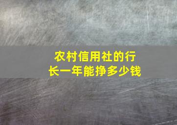 农村信用社的行长一年能挣多少钱