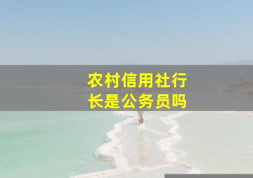 农村信用社行长是公务员吗