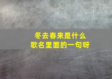 冬去春来是什么歌名里面的一句呀