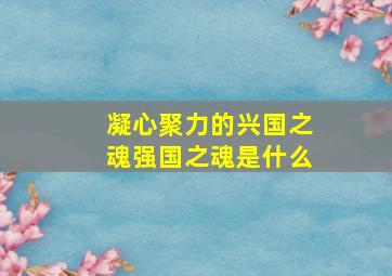 凝心聚力的兴国之魂强国之魂是什么