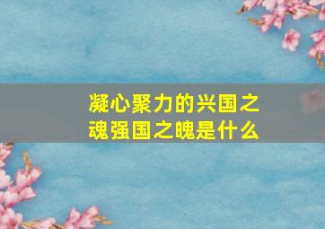 凝心聚力的兴国之魂强国之魄是什么