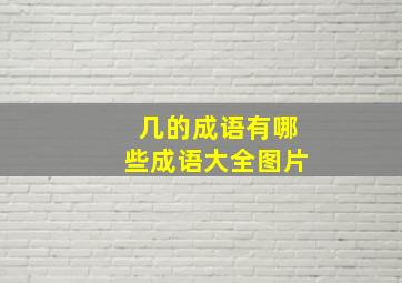 几的成语有哪些成语大全图片