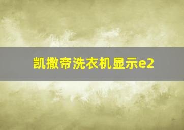 凯撒帝洗衣机显示e2