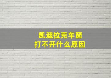 凯迪拉克车窗打不开什么原因