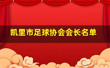 凯里市足球协会会长名单