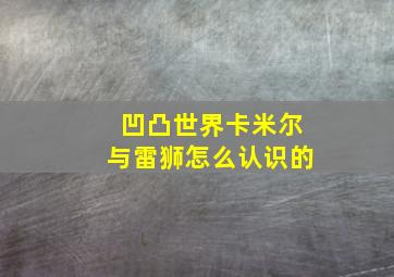 凹凸世界卡米尔与雷狮怎么认识的