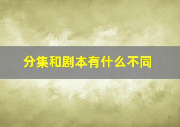 分集和剧本有什么不同