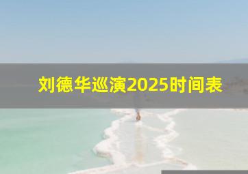 刘德华巡演2025时间表