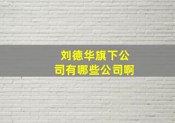 刘德华旗下公司有哪些公司啊