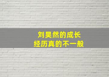 刘昊然的成长经历真的不一般