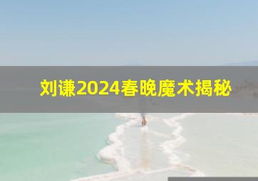 刘谦2024春晚魔术揭秘