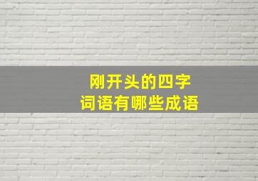 刚开头的四字词语有哪些成语