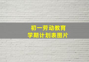 初一劳动教育学期计划表图片