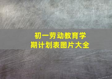 初一劳动教育学期计划表图片大全