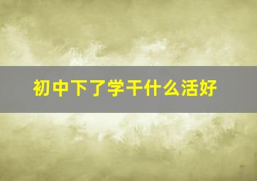 初中下了学干什么活好