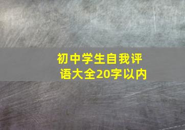 初中学生自我评语大全20字以内