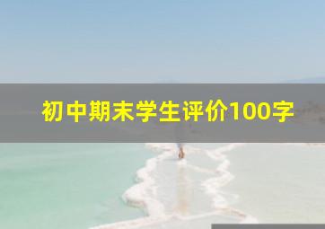 初中期末学生评价100字