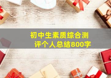 初中生素质综合测评个人总结800字