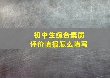 初中生综合素质评价填报怎么填写