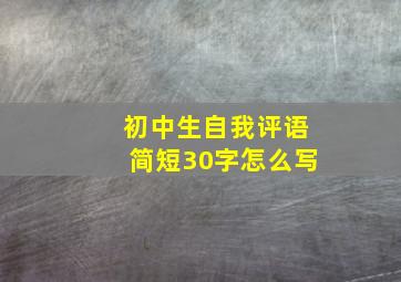 初中生自我评语简短30字怎么写