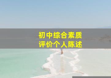 初中综合素质评价个人陈述