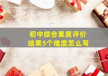 初中综合素质评价结果5个维度怎么写