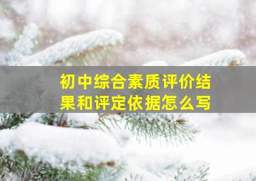 初中综合素质评价结果和评定依据怎么写