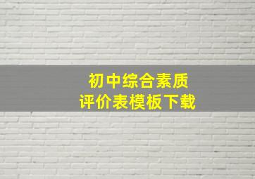 初中综合素质评价表模板下载