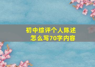 初中综评个人陈述怎么写70字内容