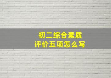 初二综合素质评价五项怎么写