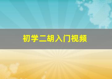 初学二胡入门视频