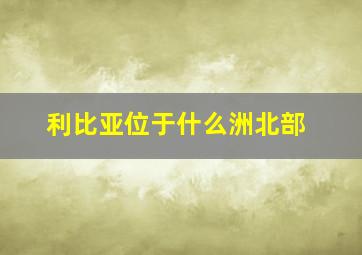 利比亚位于什么洲北部