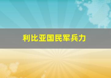 利比亚国民军兵力