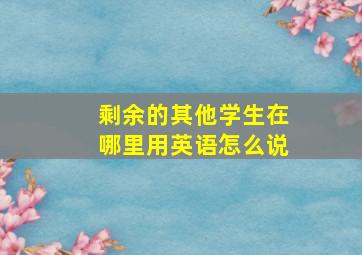 剩余的其他学生在哪里用英语怎么说