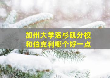 加州大学洛杉矶分校和伯克利哪个好一点