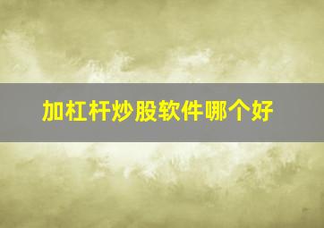 加杠杆炒股软件哪个好