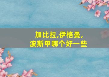 加比拉,伊格曼,波斯甲哪个好一些