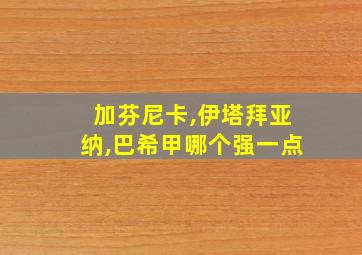 加芬尼卡,伊塔拜亚纳,巴希甲哪个强一点