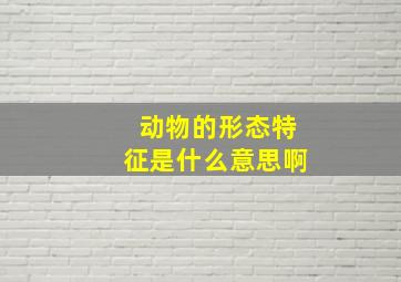 动物的形态特征是什么意思啊