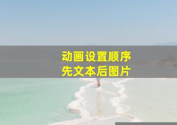 动画设置顺序先文本后图片