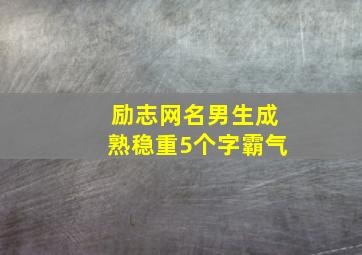 励志网名男生成熟稳重5个字霸气