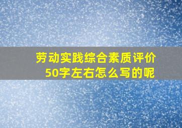 劳动实践综合素质评价50字左右怎么写的呢