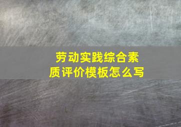 劳动实践综合素质评价模板怎么写