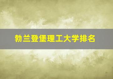 勃兰登堡理工大学排名