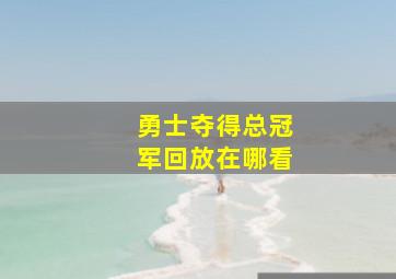 勇士夺得总冠军回放在哪看