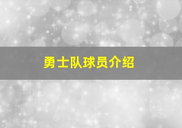 勇士队球员介绍