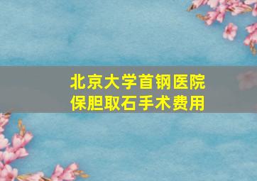 北京大学首钢医院保胆取石手术费用